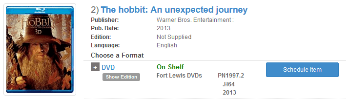 Hobbit DVD